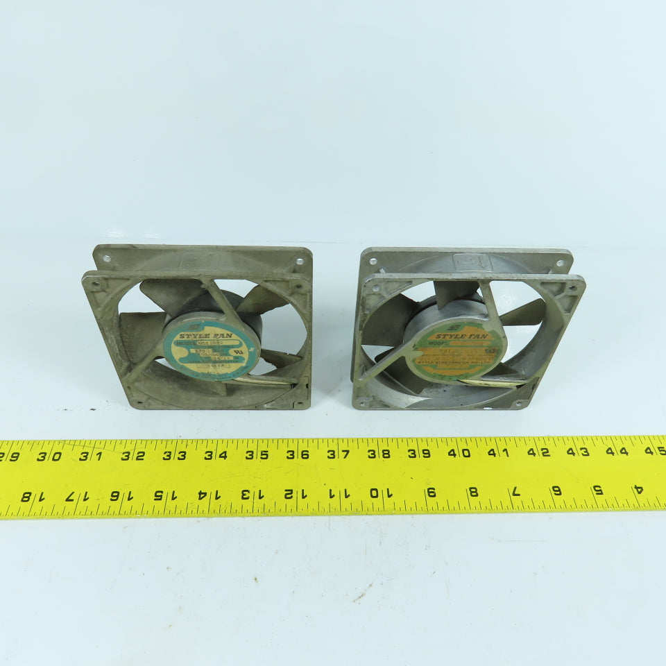 Style Electronics US12B22 4-5/8" x 4-5/8" Cooling Fan 220VAC 1PH 14W Lot Of 2
