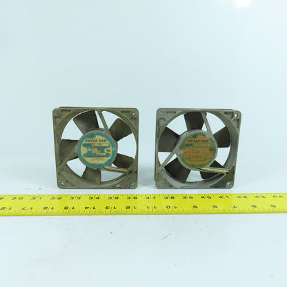 Style Electronics US12B22 4-5/8" x 4-5/8" Cooling Fan 220VAC 1PH 14W Lot Of 2