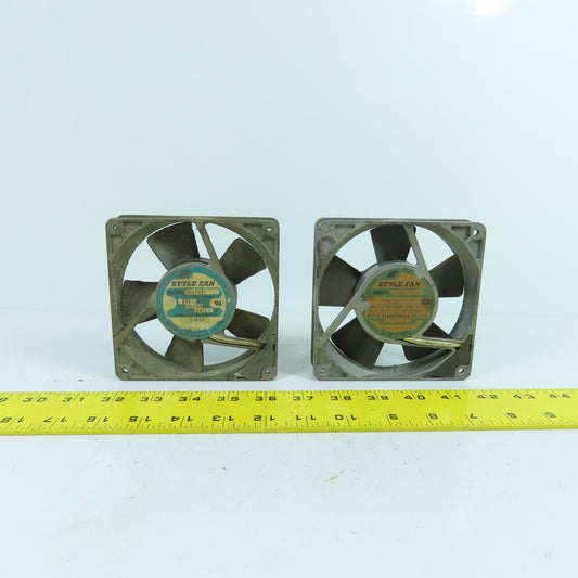 Style Electronics US12B22 4-5/8" x 4-5/8" Cooling Fan 220VAC 1PH 14W Lot Of 2