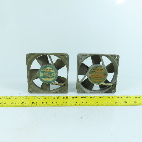Style Electronics US12B22 4-5/8" x 4-5/8" Cooling Fan 220VAC 1PH 14W Lot Of 2