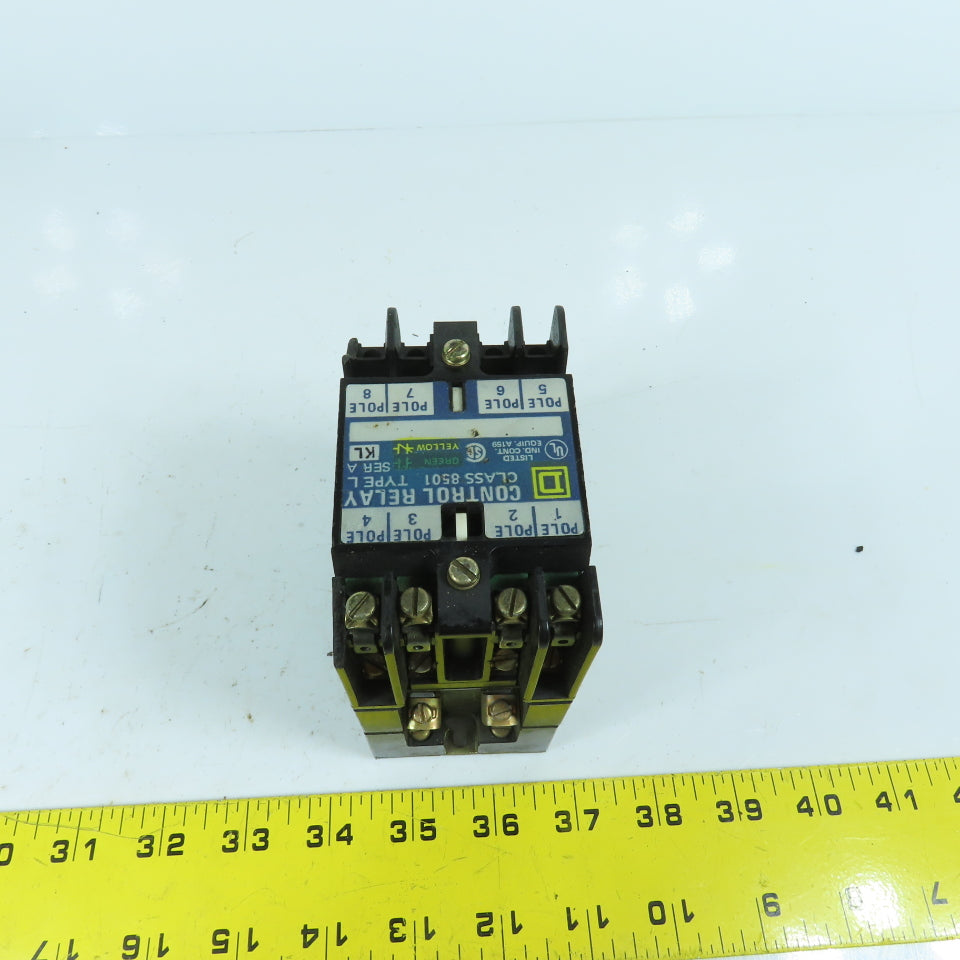 Square D L0-40 Class 8501 Control Relay 120-600VAC Max 120V Coil 10A