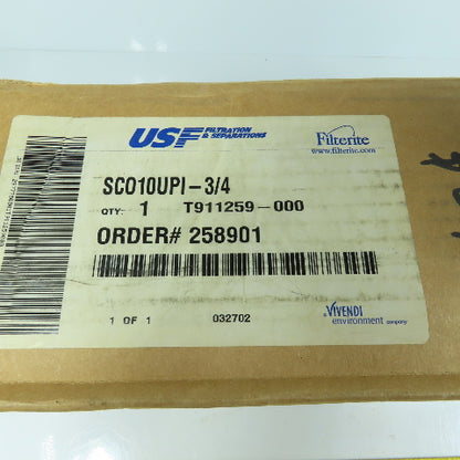 USF Filtration SC010UPI-3/4 T911259-000 Filter & Housing 125PSIG 100°F NEW