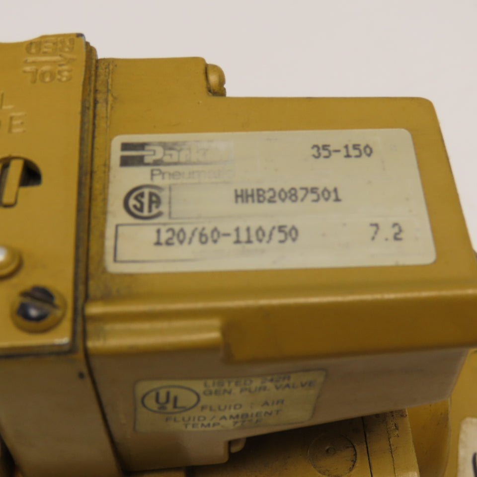 Parker HHB2087501 4 Way 2 Position Pneumatic Valve 120V Coil
