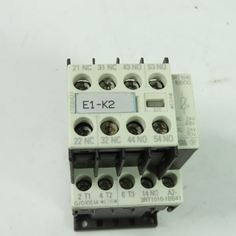 Siemens 3RT1016-1BB42 600V 3-Pole Contactor 24VDC W/ 3RH1911-1HA22