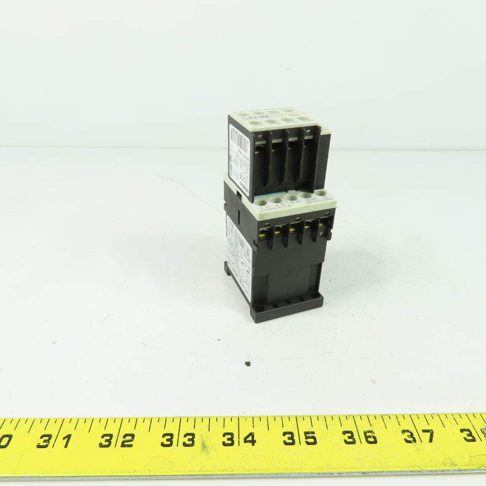 Siemens 3RT1016-1BB42 600V 3-Pole Contactor 24VDC W/ 3RH1911-1HA22