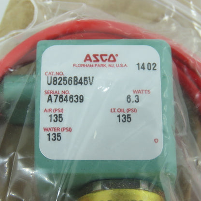 Asco U8256B45V 120V Solenoid Valve 135PSI 1/8" NPT