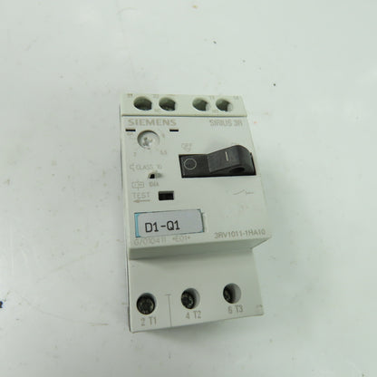 Siemens 3RV1011-1HA10 3-Pole Manual Motor Starter Circuit Breaker 600V 5.5-8A