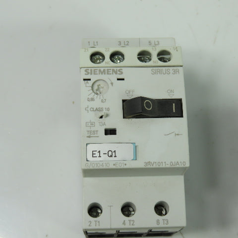 Siemens 3RV1011-0JA10 3Pole Manual MotorStarter Circuit Breaker 600V 1A Lot Of 3