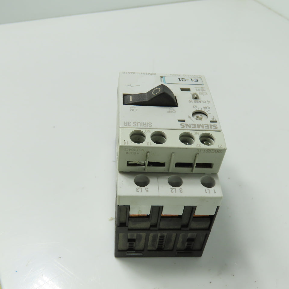 Siemens 3RV1011-0JA10 3Pole Manual MotorStarter Circuit Breaker 600V 1A Lot Of 3