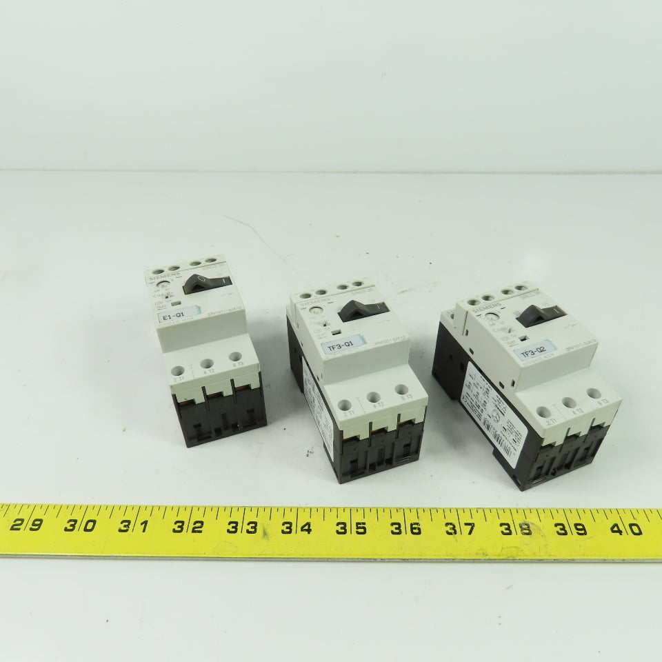Siemens 3RV1011-0JA10 3Pole Manual MotorStarter Circuit Breaker 600V 1A Lot Of 3