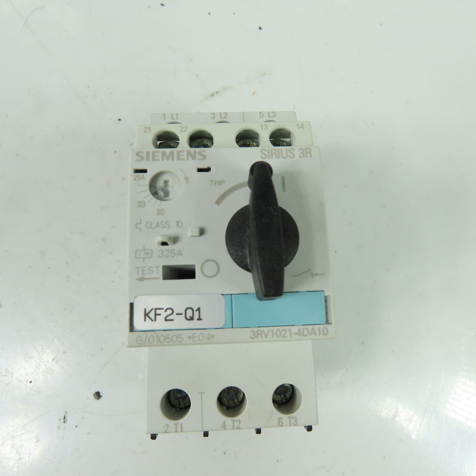 Siemens 3RV1021-4DA10 3 Pole Manual Motor Starter Circuit Breaker 600V 25A