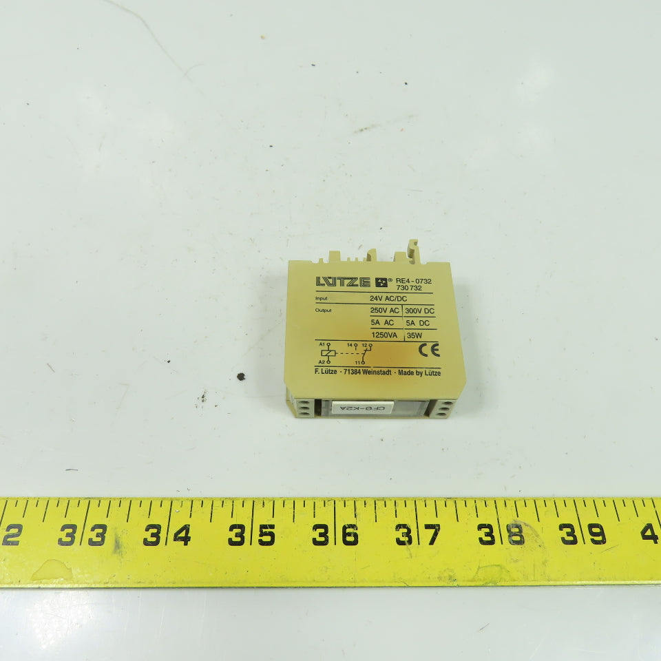 Lutze RE4-0732 Mini Compact Relay Module 24V AC/DC In 250VAC/300VDC 5A Out