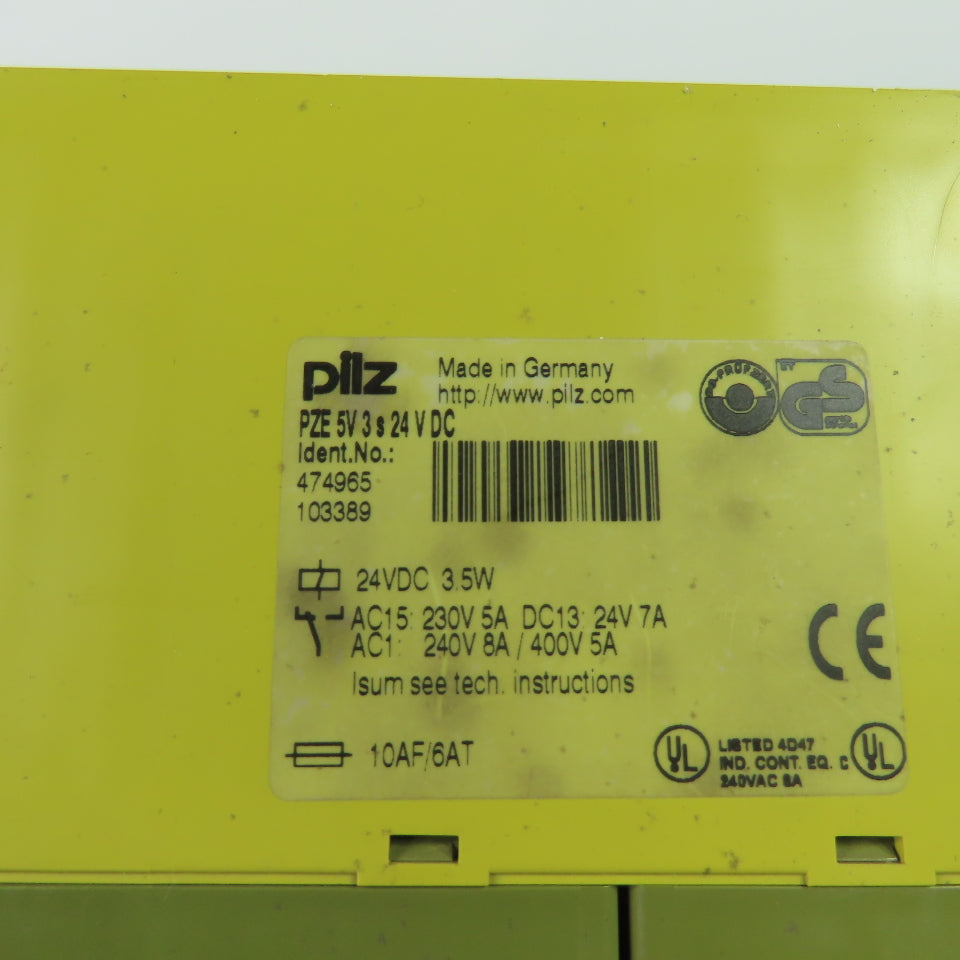 PILZ PZE5V-3S Safety Relay 120VAC 5VA 3.5W