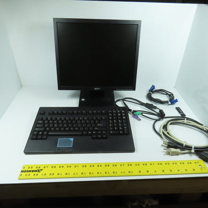 Acer V173B 17" LCD Monitor 100-240VAC W/ Adesso ACK-730PB Keyboard & Cables