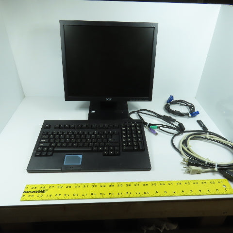 Acer V173B 17" LCD Monitor 100-240VAC W/ Adesso ACK-730PB Keyboard & Cables