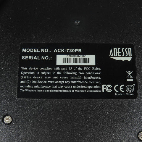 Acer V173B 17" LCD Monitor 100-240VAC W/ Adesso ACK-730PB Keyboard & Cables