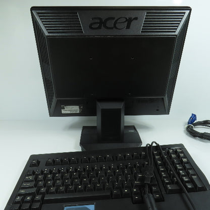 Acer V173B 17" LCD Monitor 100-240VAC W/ Adesso ACK-730PB Keyboard & Cables