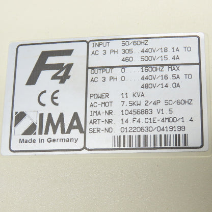 KEB 14.F4.C1E-4M00/1.4 Combivert Inverter Drive 3Ph 11KVA W/Siemens 4EF1400-3CA