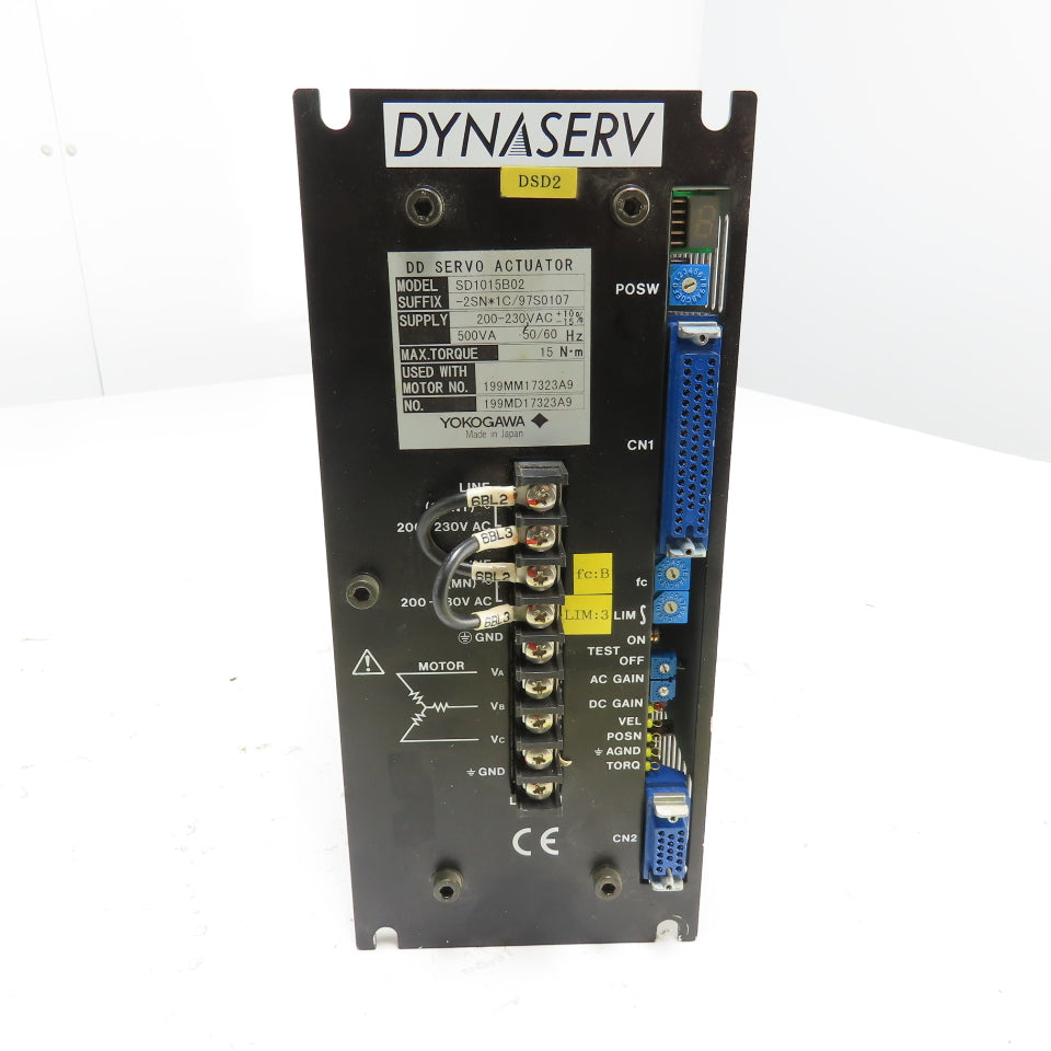 Yokogawa SD1015B02 DD Servo Actuator 200-230VAC 500VA 50/60Hz 15N-m Torque