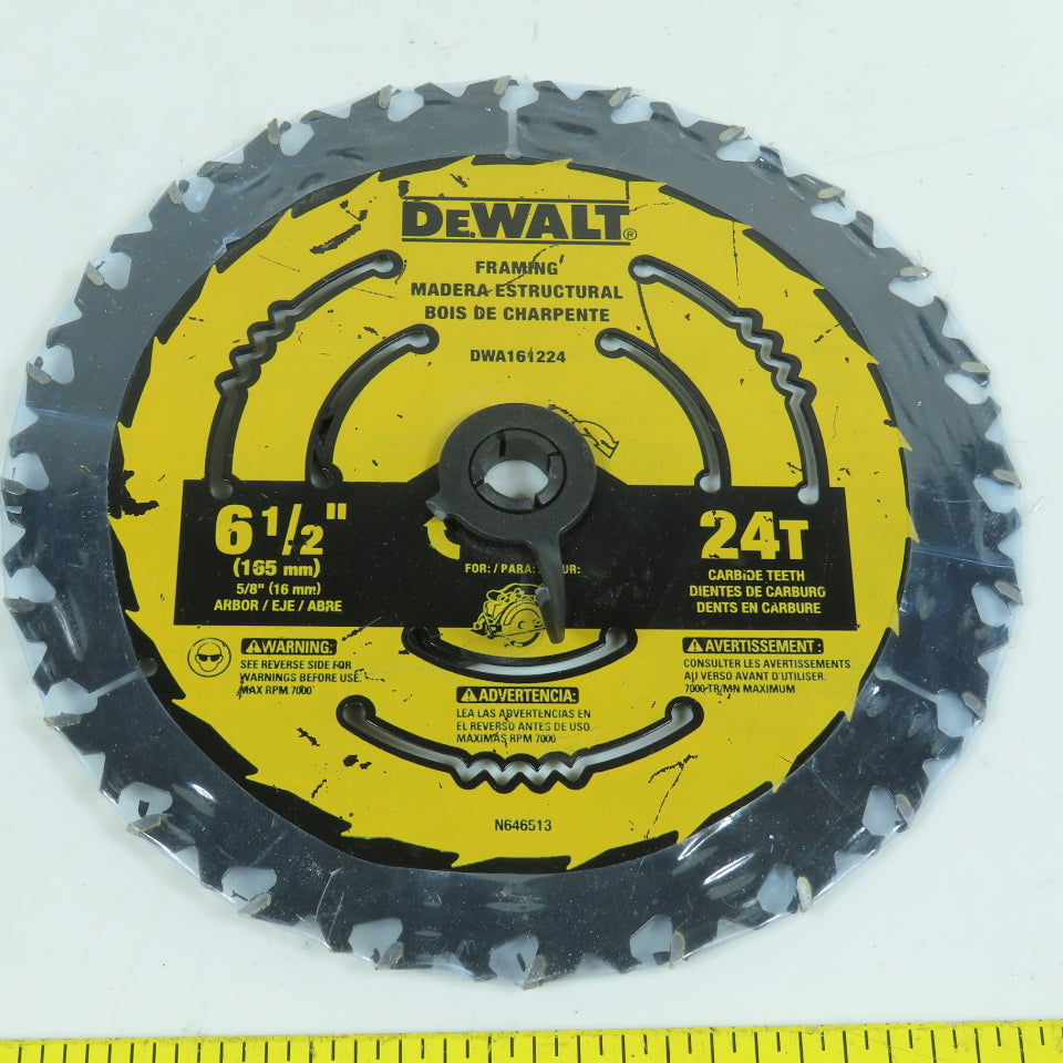 Dewalt DWA161224 24T & 40T Circular Saw Blades 6-1/2" OD 5/8" Arbor Lot Of 2
