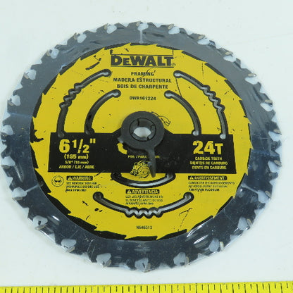 Dewalt DWA161224 24T & 40T Circular Saw Blades 6-1/2" OD 5/8" Arbor Lot Of 2