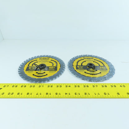 Dewalt DWA161224 24T & 40T Circular Saw Blades 6-1/2" OD 5/8" Arbor Lot Of 2