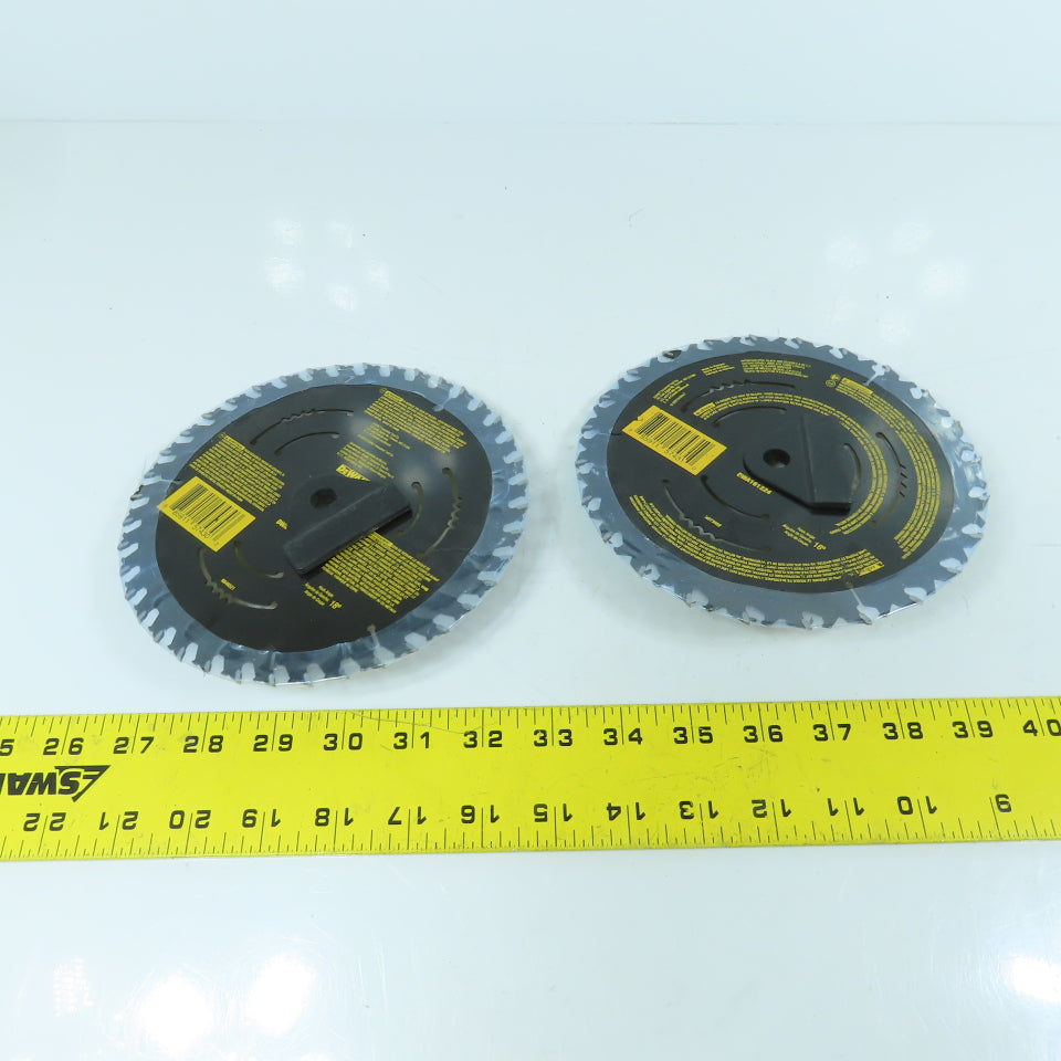 Dewalt DWA161224 24T & 40T Circular Saw Blades 6-1/2" OD 5/8" Arbor Lot Of 2