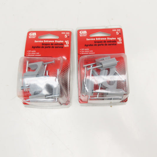 Gardner Bender GSE-505 #6 Service Entrance Staples 2 Packs of 5 Each