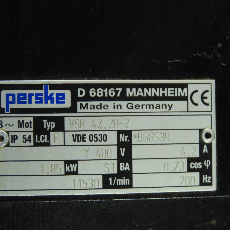 Perske VSR 42.20-2 3Ph 1.85KW Servo Motor 400VY 11530RPM 4.2A