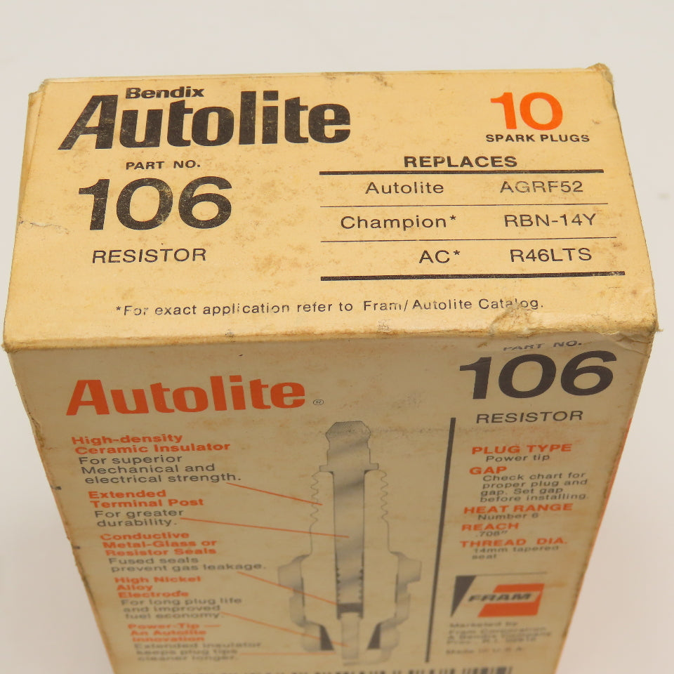 Autolite No. 106 Factory Sealed Spark Plug Resistor Lot Of 10
