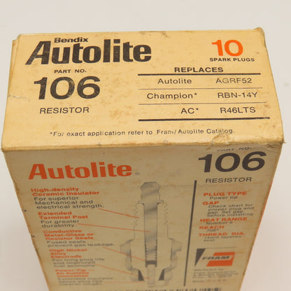 Autolite No. 106 Factory Sealed Spark Plug Resistor Lot Of 10