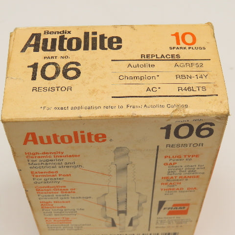 Autolite No. 106 Factory Sealed Spark Plug Resistor Lot Of 10