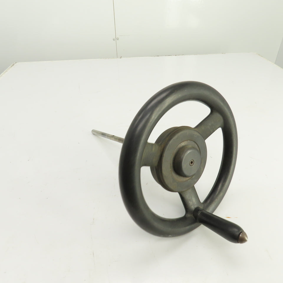 9.5" Machine Advance Hand Crank Hand Wheel 1/2" / 3/4" x 12" L Shaft