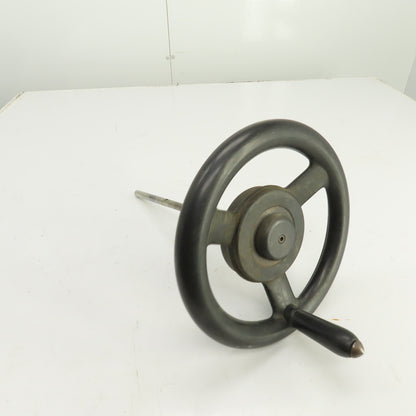 9.5" Machine Advance Hand Crank Hand Wheel 1/2" / 3/4" x 12" L Shaft