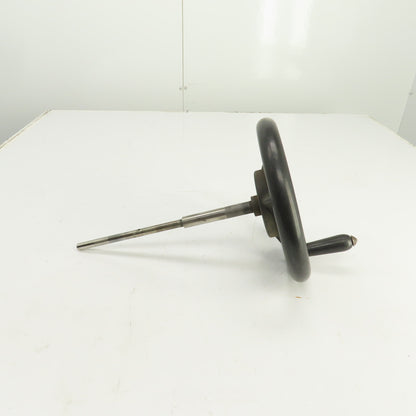 9.5" Machine Advance Hand Crank Hand Wheel 1/2" / 3/4" x 12" L Shaft
