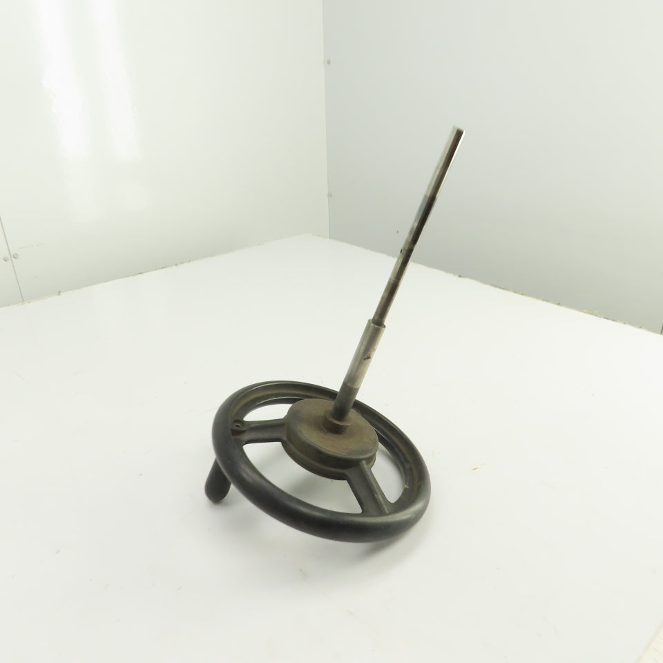 9.5" Machine Advance Hand Crank Hand Wheel 1/2" / 3/4" x 12" L Shaft