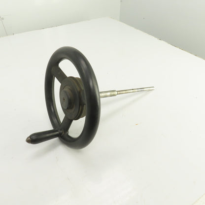 9.5" Machine Advance Hand Crank Hand Wheel 1/2" / 3/4" x 12" L Shaft
