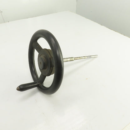 9.5" Machine Advance Hand Crank Hand Wheel 1/2" / 3/4" x 12" L Shaft