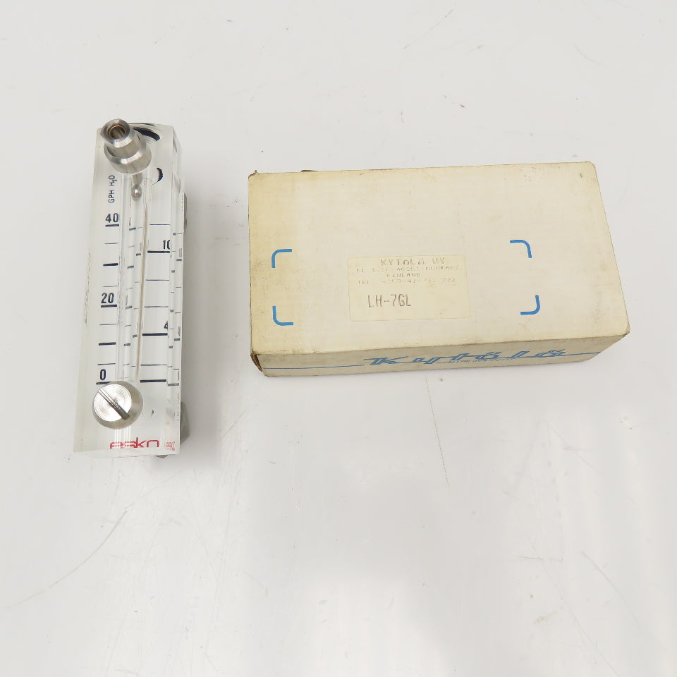 Kytola OY LH-7GL Flow Meter 0-40 GPH Water 0-100SCFH Air 3/4-20 UNEF