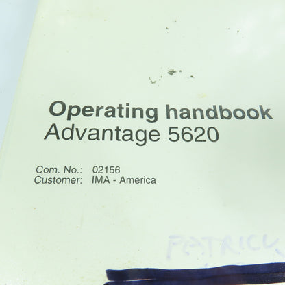 IMA Advantage 5620 Edgebander Operating Handbook