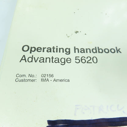 IMA Advantage 5620 Edgebander Operating Handbook