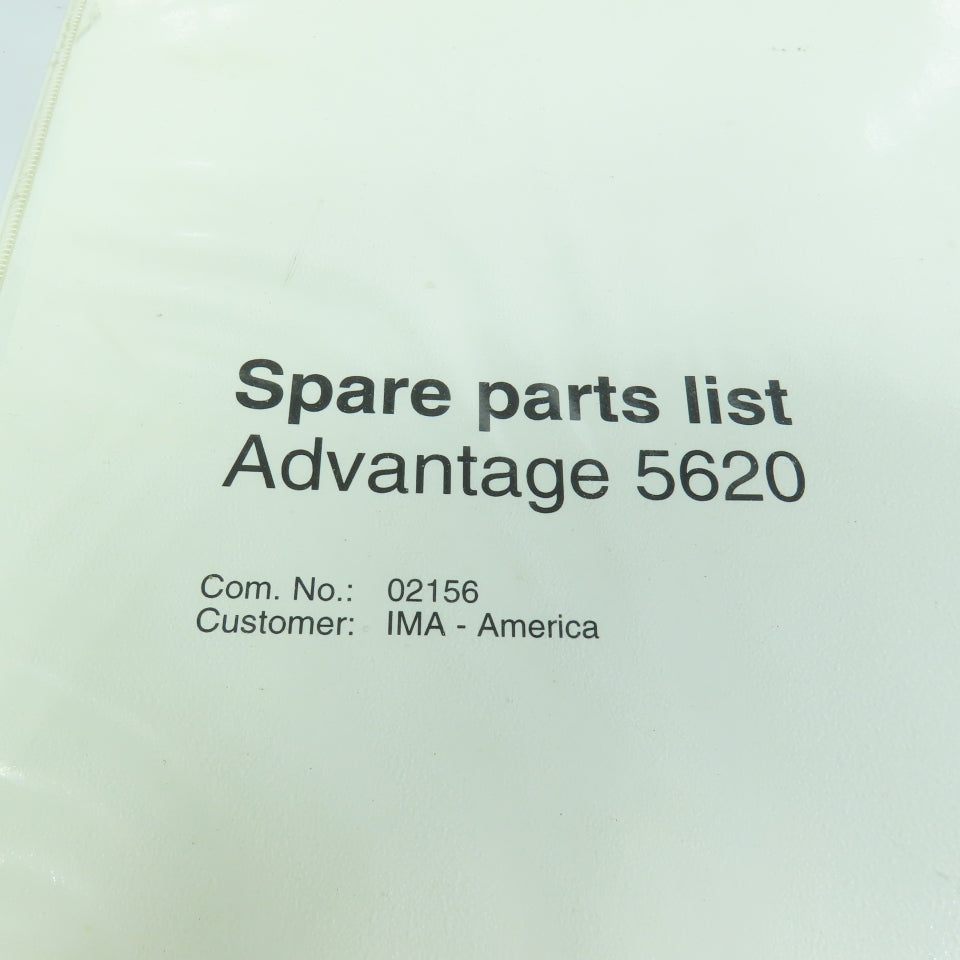 IMA Advantage 5620 Edgebander Spare Parts List Manual