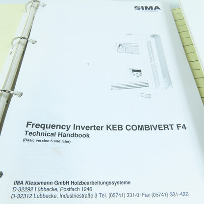 IMA Advantage 5620 Edgebander Electrical Documentation W/ 3 Floppy Discs