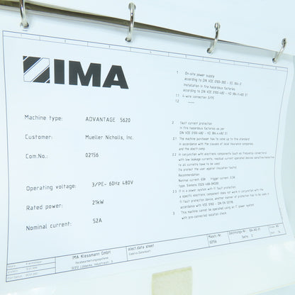 IMA Advantage 5620 Edgebander Electrical Documentation W/ 3 Floppy Discs