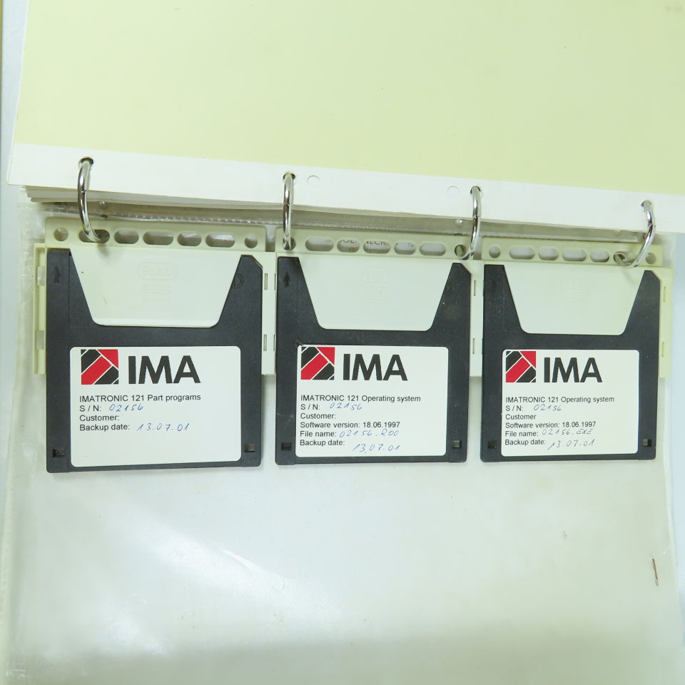 IMA Advantage 5620 Edgebander Electrical Documentation W/ 3 Floppy Discs