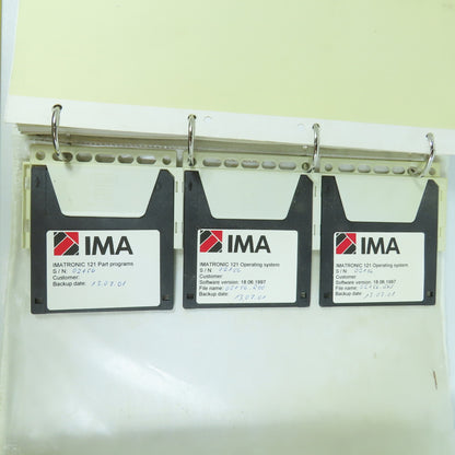 IMA Advantage 5620 Edgebander Electrical Documentation W/ 3 Floppy Discs