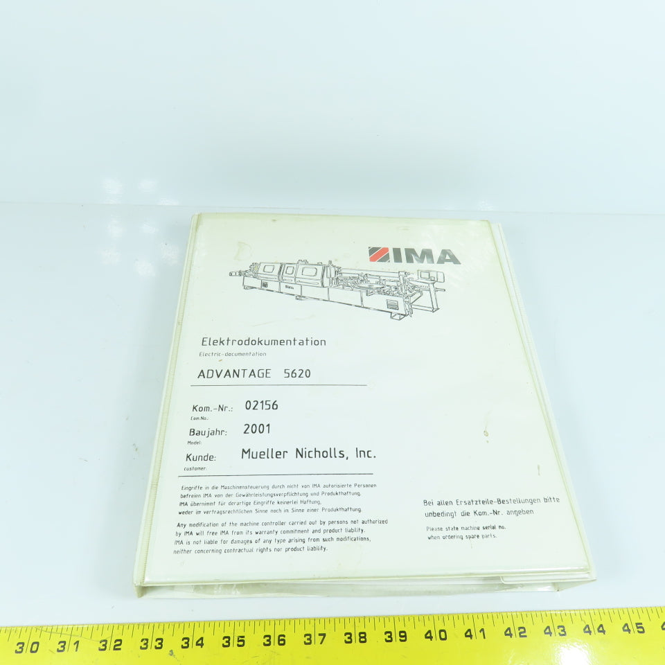 IMA Advantage 5620 Edgebander Electrical Documentation W/ 3 Floppy Discs