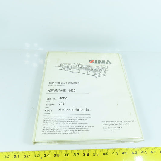 IMA Advantage 5620 Edgebander Electrical Documentation W/ 3 Floppy Discs