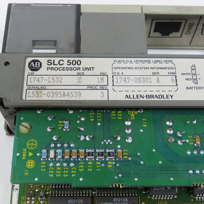 Allen Bradley 1747-L532 Ser C Rev 3 SLC 500 5/03 CPU Processor Unit W/1747-OS301