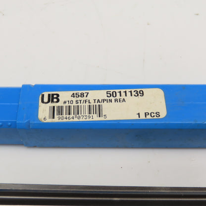 Union Butterfield #10 Straight Flute Tapered Pin Reamer 5/8 Shank 9-5/16" OAL